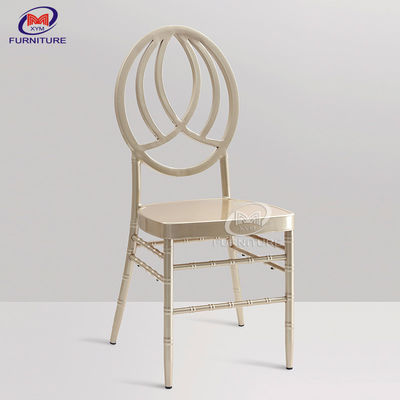 Champagne Phoenix Reception Wedding Chiavari Chair Iron Material Round Back