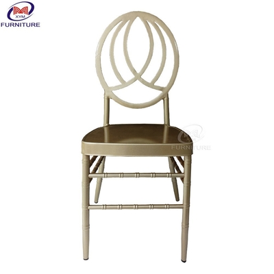 กลม ดอกไม้ หลังเก้าอี้ แต่งงาน เก้าอี้ Chiavari ชามแป้ง ทอง อลูมิเนียม โลหะ เก้าอี้ไม้ยาง